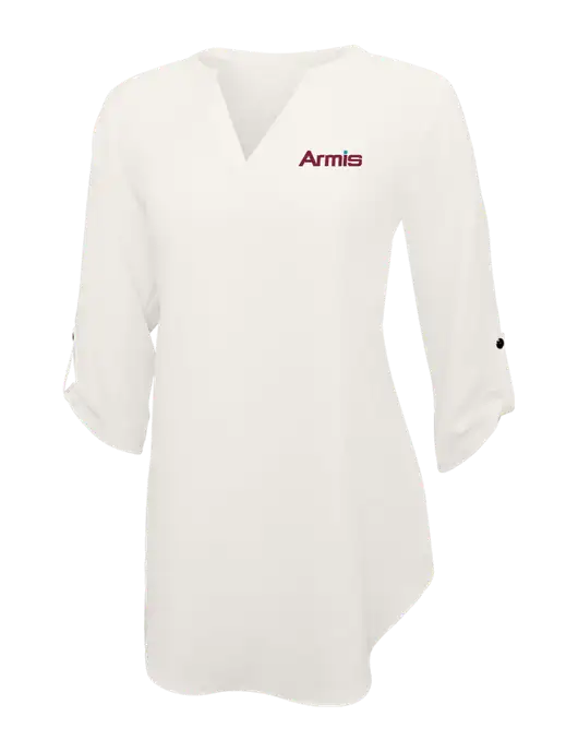 Ivory Womens 3/4 Sleeve Tunic Blouse w/Armis Logo