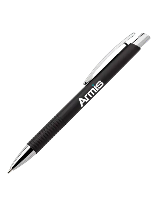 Malay Black Ballpoint Pen - Blue Ink w/Armis Logo
