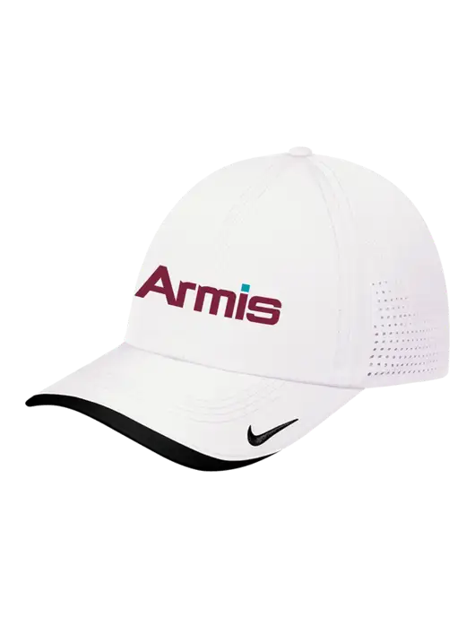 Nike White/Black Dri-FIT Perforated Performance Cap w/Armis Logo