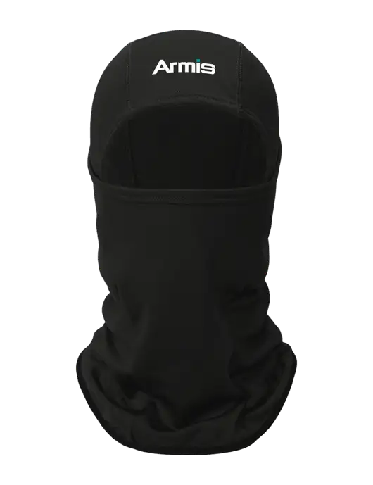 Black CornerStone Smooth Fleece Face Mask w/Armis Logo