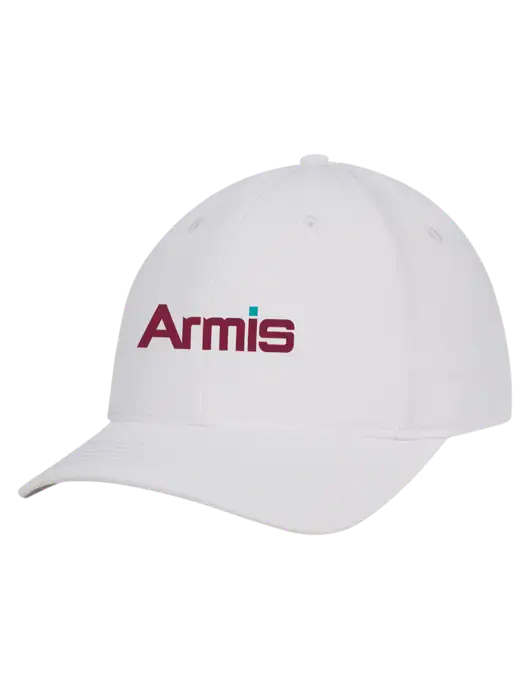 White Nylon Twill Performance Cap w/Armis Logo