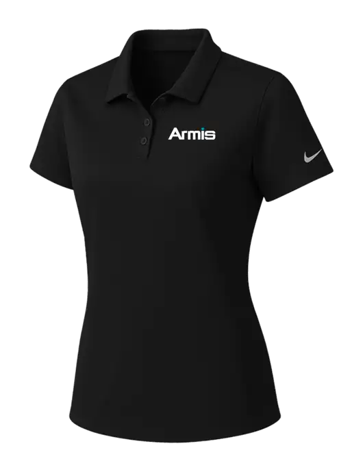 Nike Womens Black Dry Essential Solid Polo w/Armis Logo