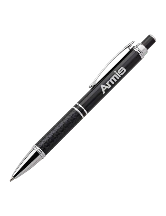Black Stellar Scribe Pen - Black Ink w/Armis Logo