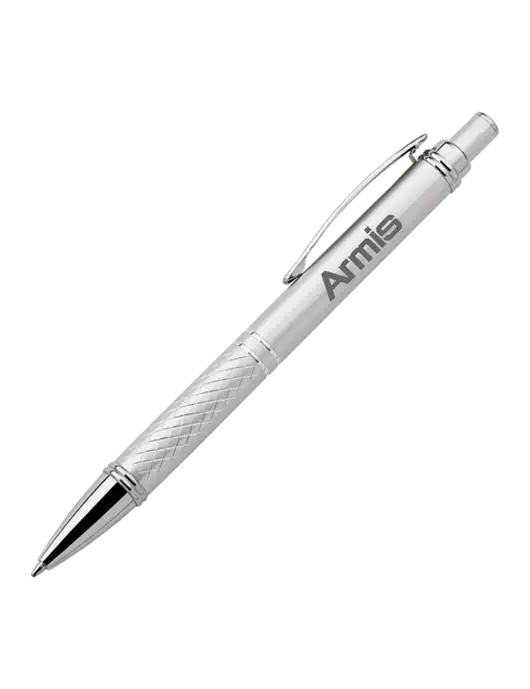 Silver Stellar Scribe Pen - Black Ink w/Armis Logo