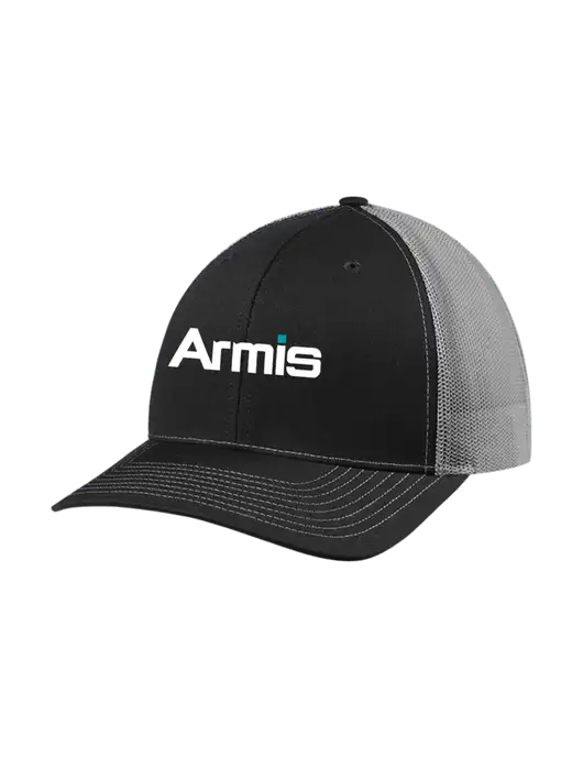 Richardson Adjustable Snapback Original 112 Trucker Cap Black w/Charcoal Mesh w/Armis Logo