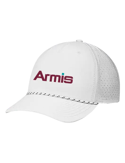 Richardson Laser Perf Performance White/White-Black Rope Cap w/Armis Logo