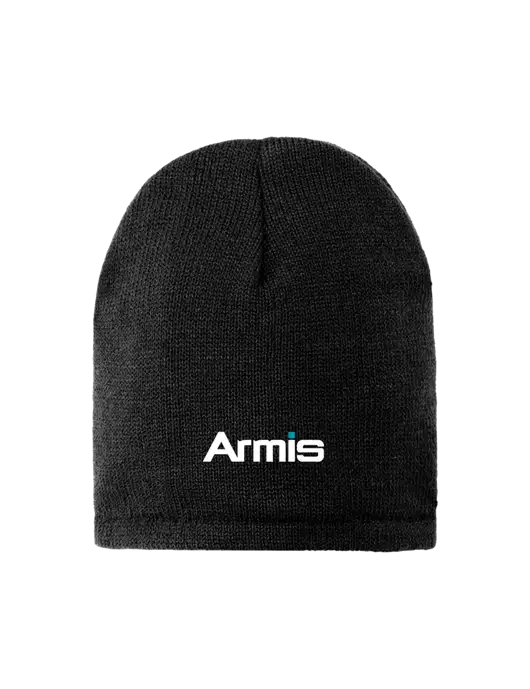 Black Fleece-Lined Beanie Cap w/Armis Logo