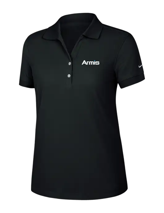 Nike Womens Dri-FIT Classic Black Polo w/Armis Logo