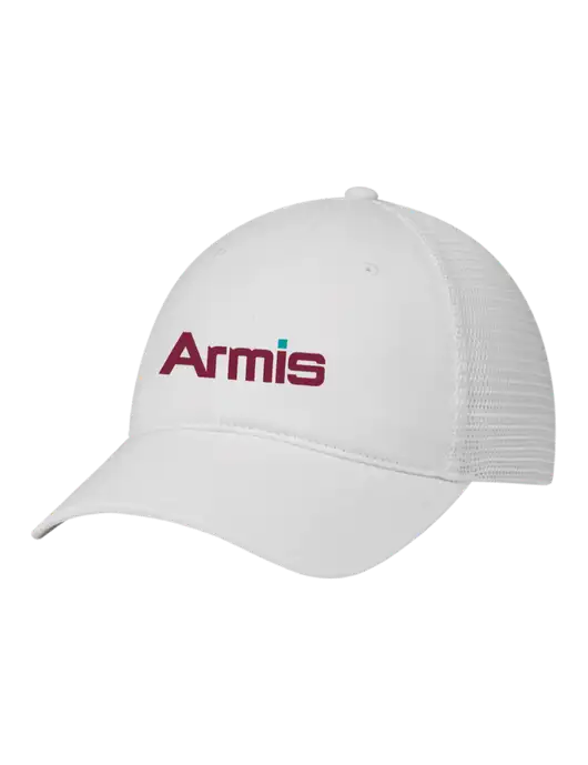 Richardson 111 Garment Washed Trucker Cap White w/White Mesh w/Armis Logo