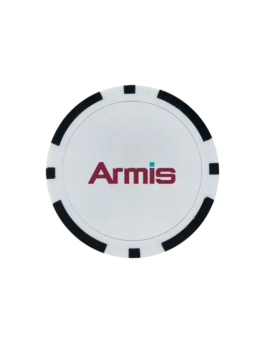 Black Poker Chip Ball Marker w/Armis Logo