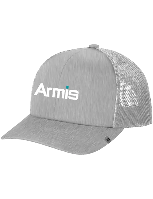 TravisMathew Light Medium Grey Heather Cruz Trucker Cap w/Armis Logo