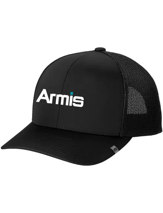 TravisMathew Black Cruz Trucker Cap w/Armis Logo