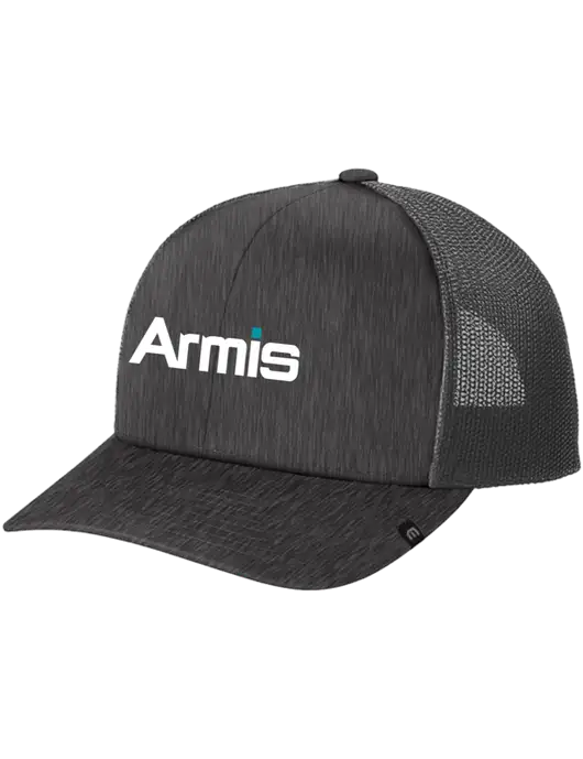 TravisMathew Very Dark Grey Heather Cruz Trucker Cap w/Armis Logo