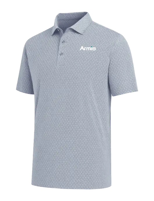 Callaway All-Over Stitched Medium Grey Chev Polo  w/Armis Logo
