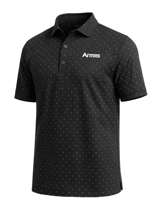 Callaway Micro Chev Black Print Polo w/Armis Logo