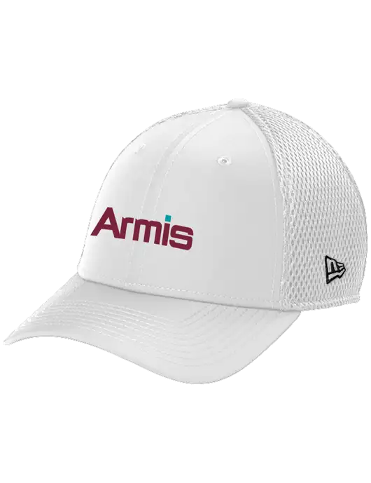 New Era 39THIRTY Performance Stretch White Mesh Cap w/Armis Logo