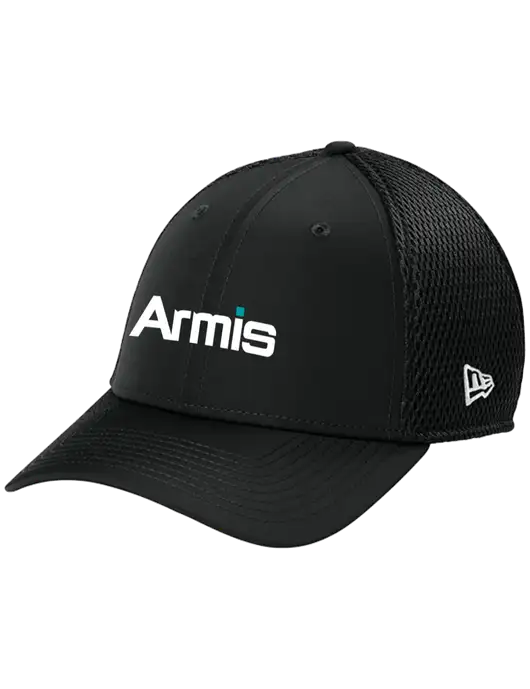 New Era 39THIRTY Performance Stretch Black Mesh Cap w/Armis Logo