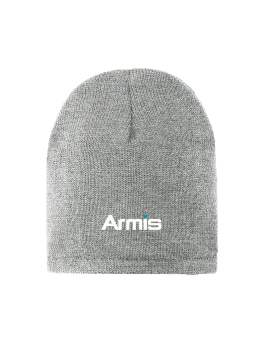 Dark Medium Grey Fleece-Lined Beanie Cap w/Armis Logo