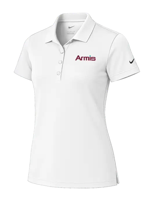 Nike Womens White Tech Basic Dri-FIT Polo
 w/Armis Logo