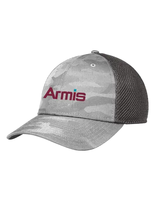 New Era Tonal Light Grey Camo Stretch Tech Mesh Cap w/Armis Logo