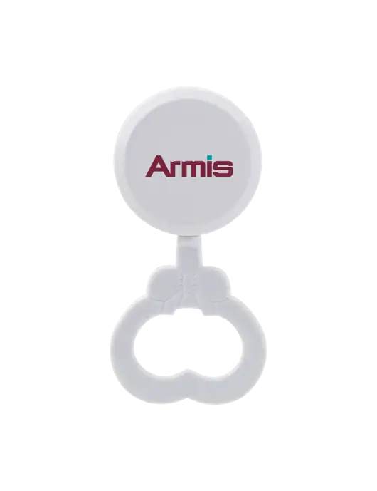 White Baby Rattle w/Armis Logo