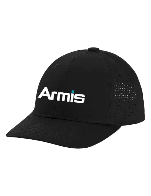 Pro-Cut Structured Snapback with Pinhole Mesh Black Cap w/Armis Logo